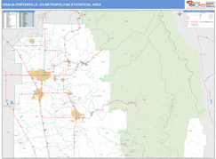 Visalia-Porterville Metro Area Digital Map Basic Style